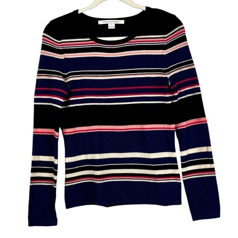 Diane Von Furstenberg Women’s Crew Neck Striped Sweater Small